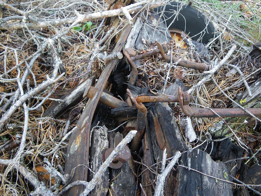 IMGP2142.JPG - Trädelarna i konstruktionen är under ordentlig upplösning och även metallen har börjat vägen mot obefintlighet.