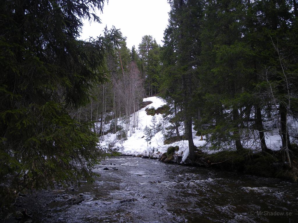 IMGP0729.JPG - Det är fortfarande ganska gott om snö i slänten där kraftledningen gick