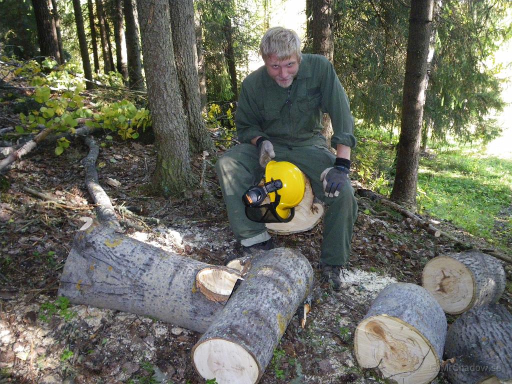 IMGP2077.JPG - Skogsarbetare. Jo han har fler sysselsättningar vid slåttet.