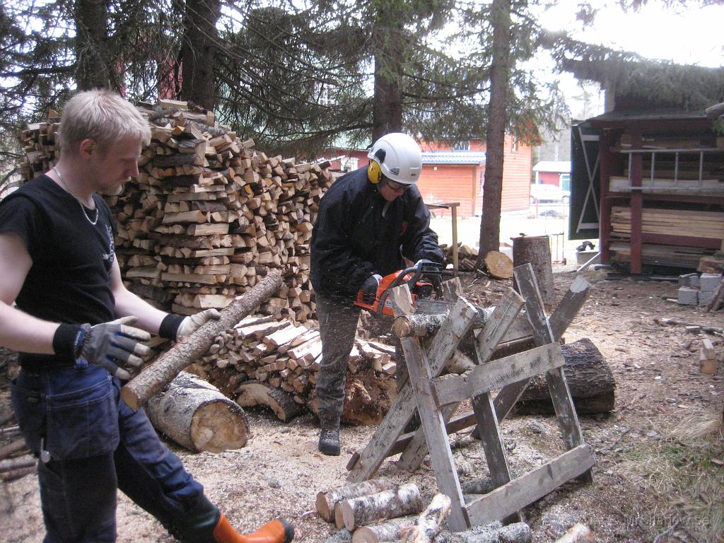 IX70_2712.JPG - Bodyguard håller koll och är berädd med nästa bit som skall kapas.