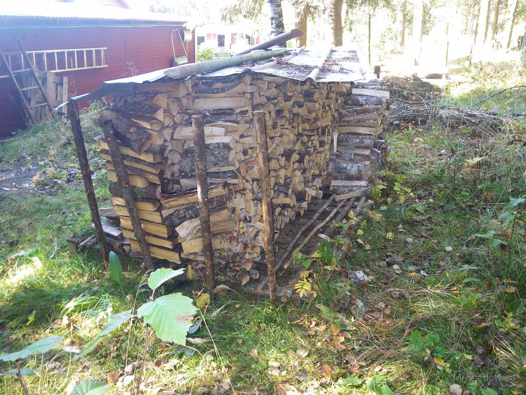 IMGP7511.JPG - I år har veden haft luftigt under plåt, så den har fått torka bra.