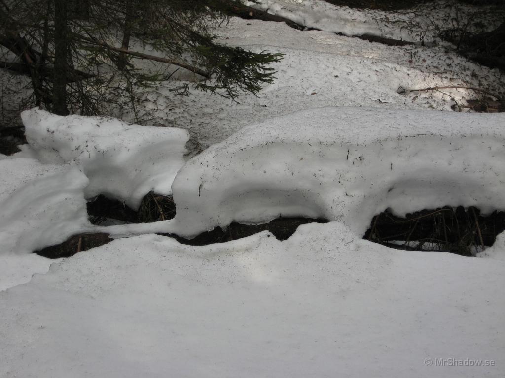 IX70_0907.JPG - Inne i skogen är det fortfarande minst 50 cm i gläntor där solen inte kommer åt ännu